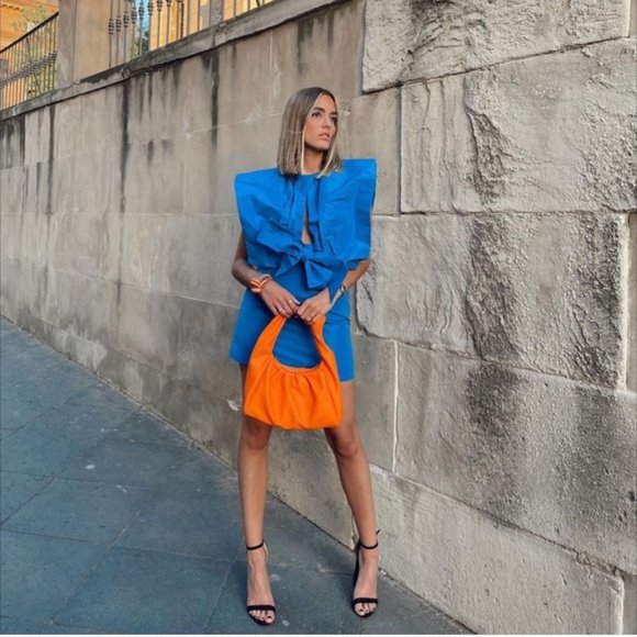 ZARA Voluminous Top Dress Bluish - Picture 7 of 13